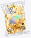 Clear Plastic Snack Bags with Corn Chips Mockup