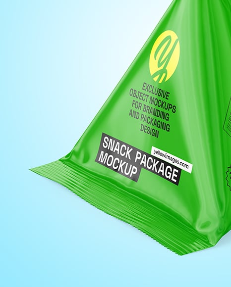 Glossy Triangular Package Mockup