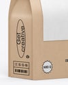 Kraft Coffee Bag with Clip Mockup – Half Side View