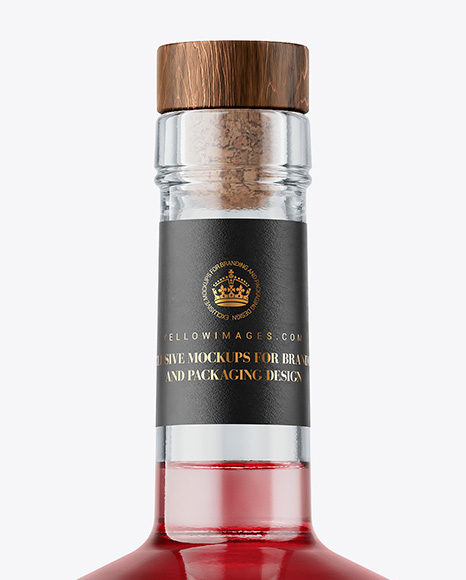 Clear Glass Liquor Bottle Mockup