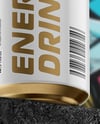 12oz Aluminium Can with Matte Finish on the Block Mockup