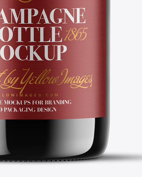 Dark Glass Champagne Bottle Mockup