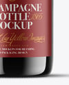 Dark Glass Champagne Bottle Mockup