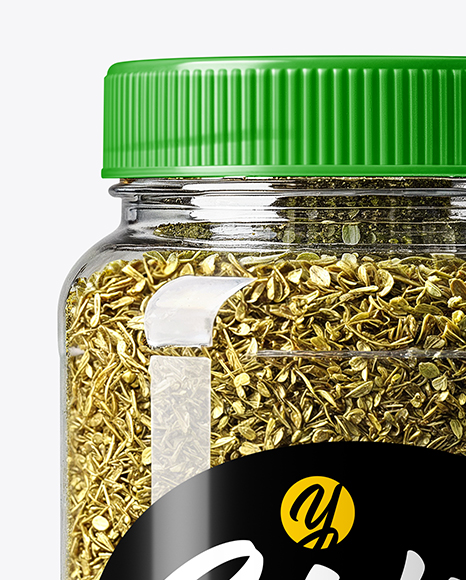 Plastic Spice Jar with Oregano Mockup