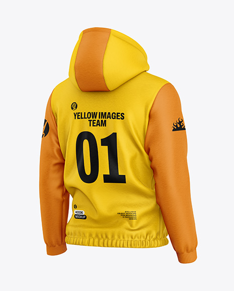 Men's Hoodie Mockup - Back Half Side View