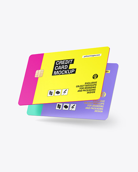 Two Credit Cards Mockup - Visiting card mockup