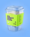 Clear Plastic Cup with Paper Holder Mockup