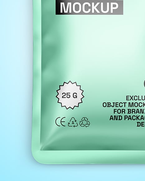 Matte Metallic Sachet Mockup