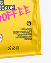 Glossy Coffee Bag Mockup - Half Side view