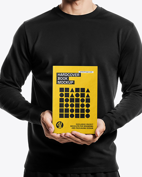 Man Holding Book Mockup