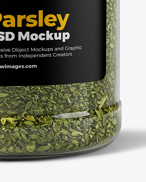 Plastic Jar with Parsley Flakes Mockup