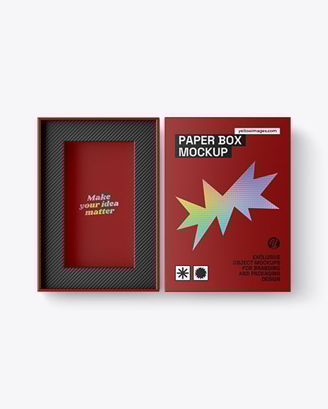 Empty Opened Box Mockup - Presentation mockup