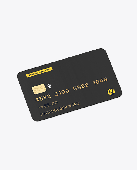 Credit Card Mockup – Side Top View
