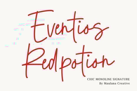 Eventios Redpotion Chic Monoline Signature Font - Fonts