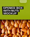 Opened Box With Almond Nuts Mockup