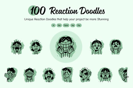 Reaction Doodle Icon Pack