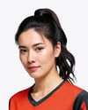 Woman Wearing Table Tennis Uniform Mockup