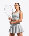 Woman Wearing Tennis Uniform Mockup