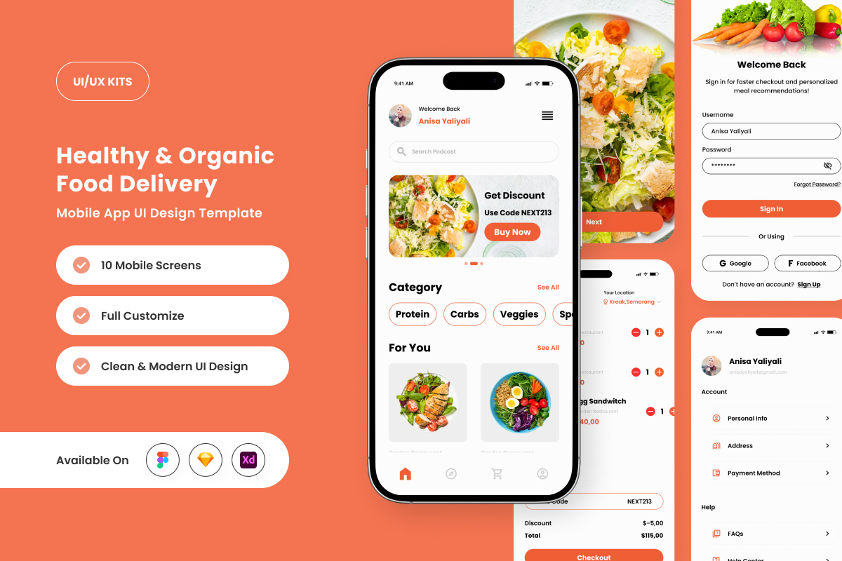 Savora – Plant-Based Food Delivery App Design Template