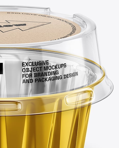Aluminium Foil Cup with Clear Plastic Cup Mockup