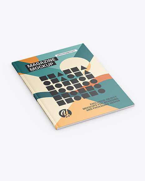 Magazine Mockup - Half Side View