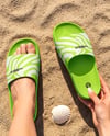 Slide Sandals on Women's Legs Mockup