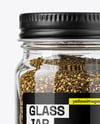 Clear Glass Jar with Za'atar Spice Mockup
