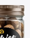Plastic Jar with Whole Nutmeg Mockup