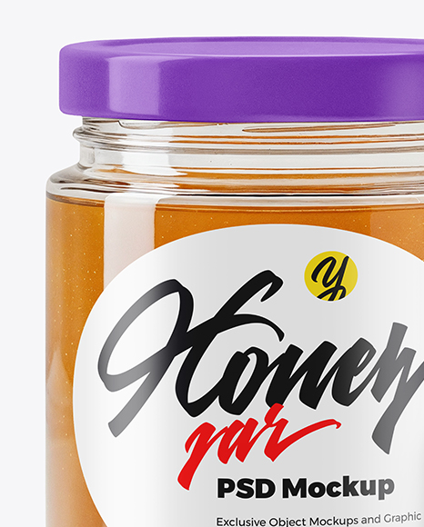 Glass Jar with Sage Honey Mockup