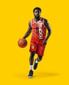 Afro-American Basketball Player Wearing Full Basketball Uniform Mockup