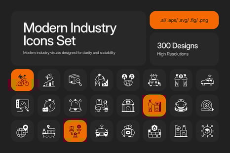 Modern Industry Icons Bundle - Graphics