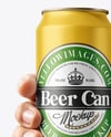 Aluminium Can With Matte Finish in a Hand Mockup