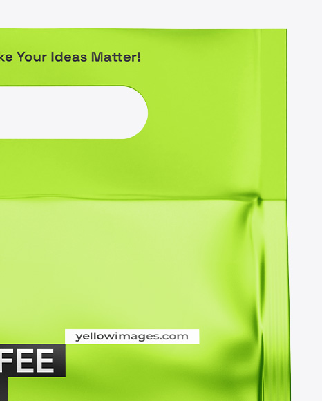 Metallic Coffee Bag Mockup – Front View