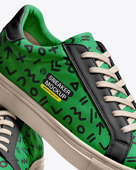 Pair of Sneakers with Shoe Box Mockup