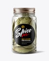 Plastic Jar with Bay Leaves Mockup
