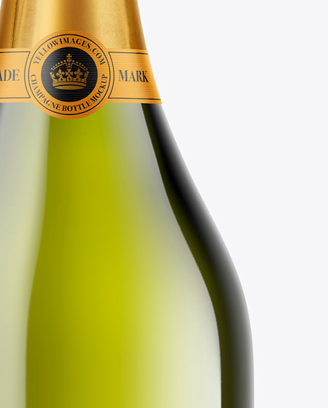 Green Glass Champagne Bottle Mockup