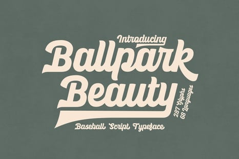 Ballpark Beauty - Baseball Script - Lettering fonts