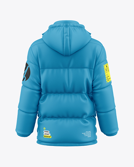 Men's Down Jacket Mockup - Back View - Premium PSD Mockups