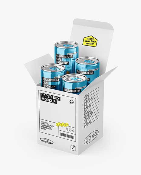 Box W Glossy Metallic Cans Mockup - Free+PSD+Rectangle+Foil+Box+Packaging+Mockup+PSD+Mockup+...