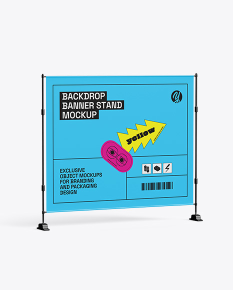 Backdrop Banner Stand - Half Side View - Pull up banner mockup