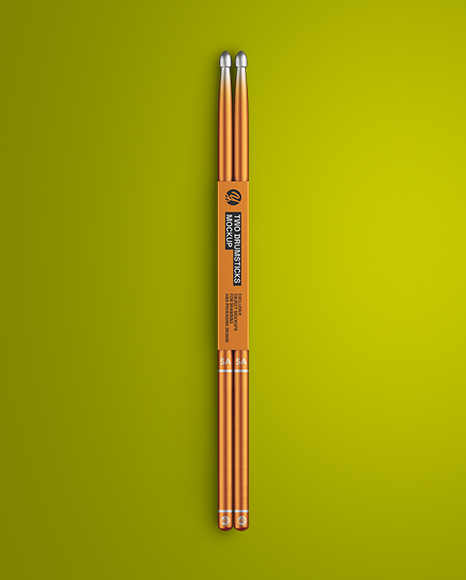 Metallic Drumsticks Mockup