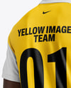Soccer Player Wearing Polo Collar Jersey and Shorts Mockup