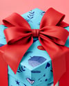 Gift Box with Red Bow on Pink Background Mockup