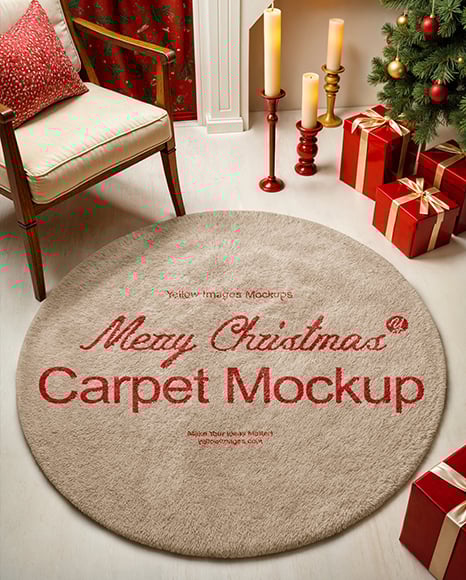 Carpet Near the Christmas Tree Mockup