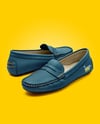 Pair of Women's Leather Moccasins Mockup