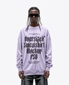 Black Man Wearing an Oversize Sweatshirt and Jeans Mockup
