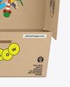 Opened Kraft Food Box Mockup