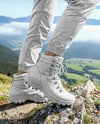 Pair of Hiking Boots on Woman's Legs Mockup