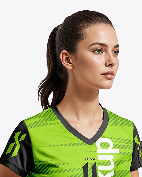 Woman Wearing Badminton Uniform Mockup