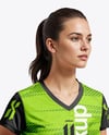 Woman Wearing Badminton Uniform Mockup
